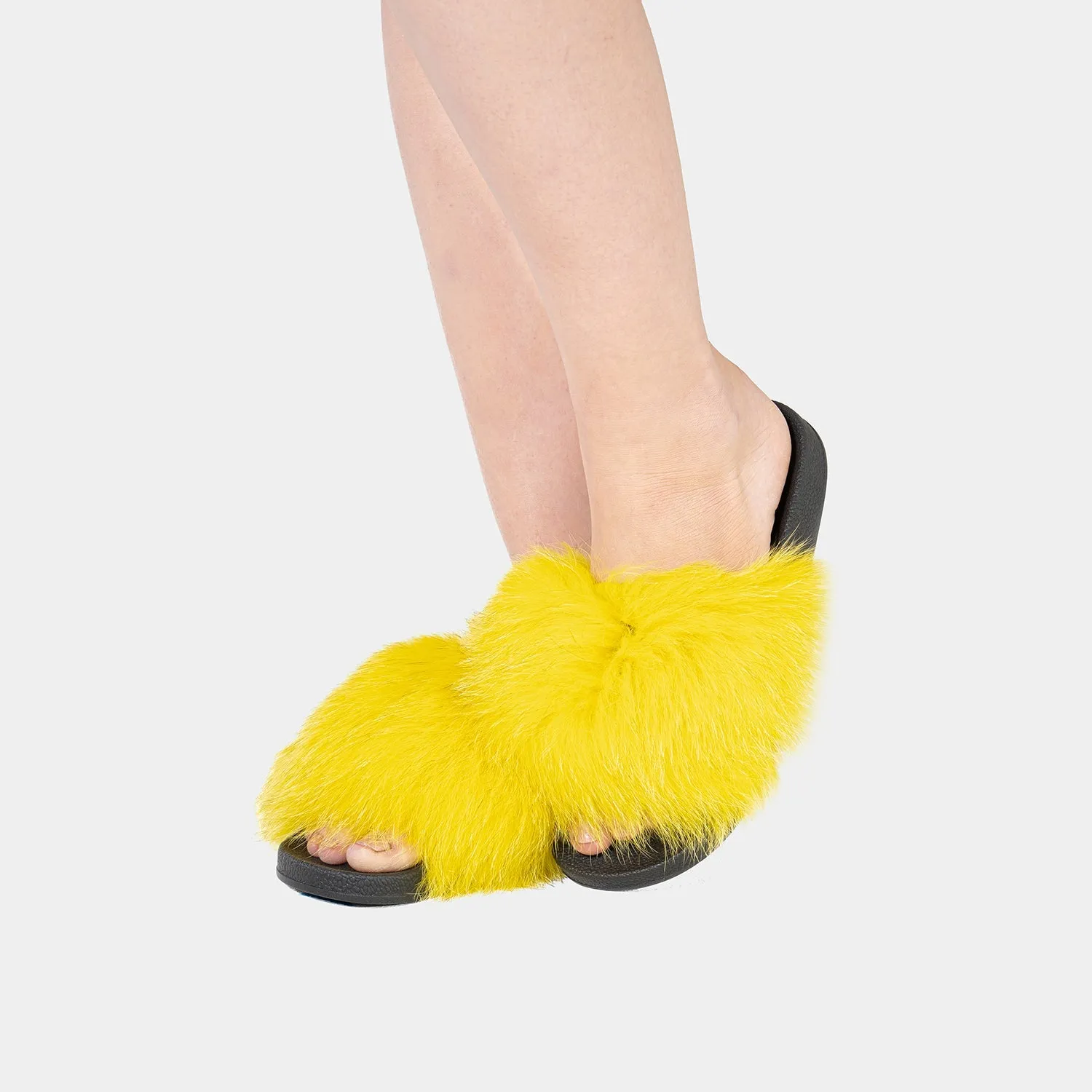 St. Moritz-Slipper With Yellow Fox Hair