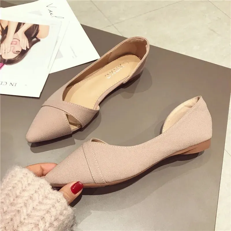 Suede Leather Office Shoe Women Flats Ladies Fashion Light Flat Shoes