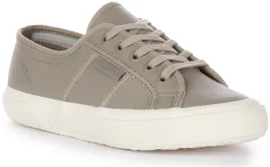 Superga 2750 Tumbled Leather In Grey For Unisex