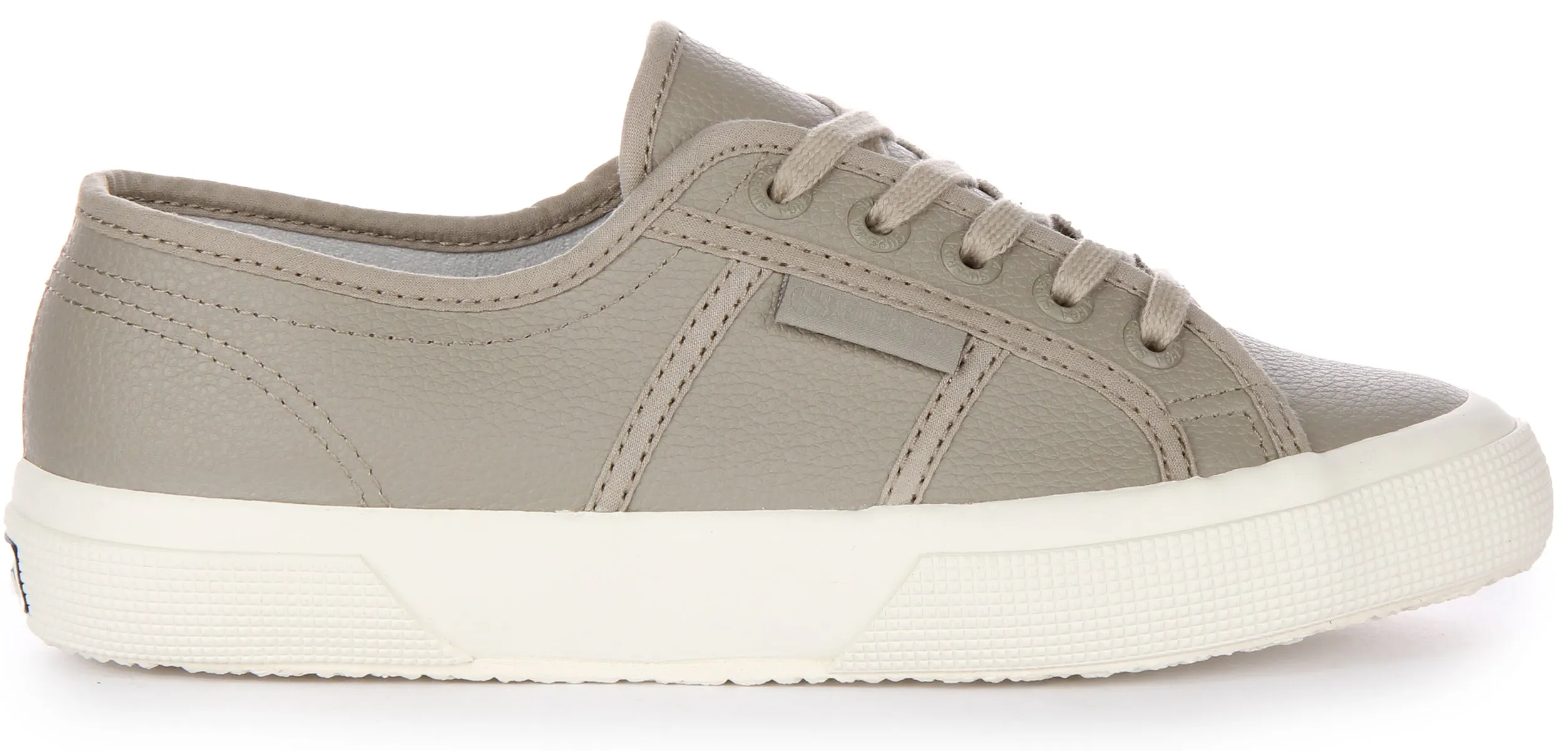 Superga 2750 Tumbled Leather In Grey For Unisex