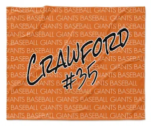 TEAM - NAME & NUMBER PERSONALIZED THROW BLANKET