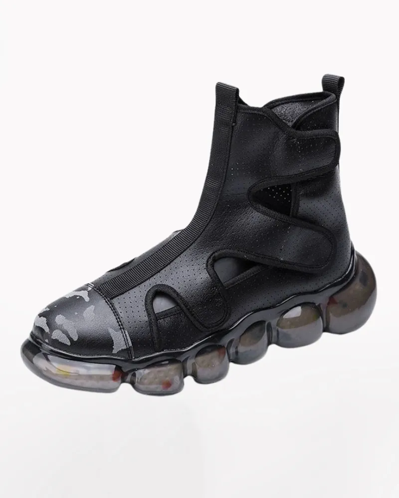 Techwear Hollowed-Out High-Top Sandals Sneakers