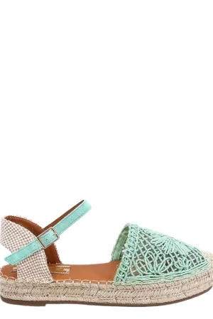 TEEK - Green Bloom Knit Espadrilles Sandals