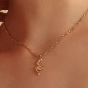 TFC Snake Gold Plated Pendant Necklace