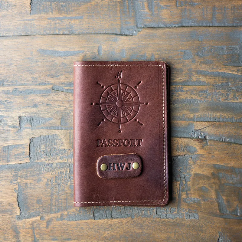 The Expedition Personalized Leather Passport Cover