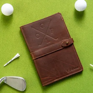 The Golf Inventor Personalized Fine Leather A5 Moleskine Journal Diary with Golf Logo