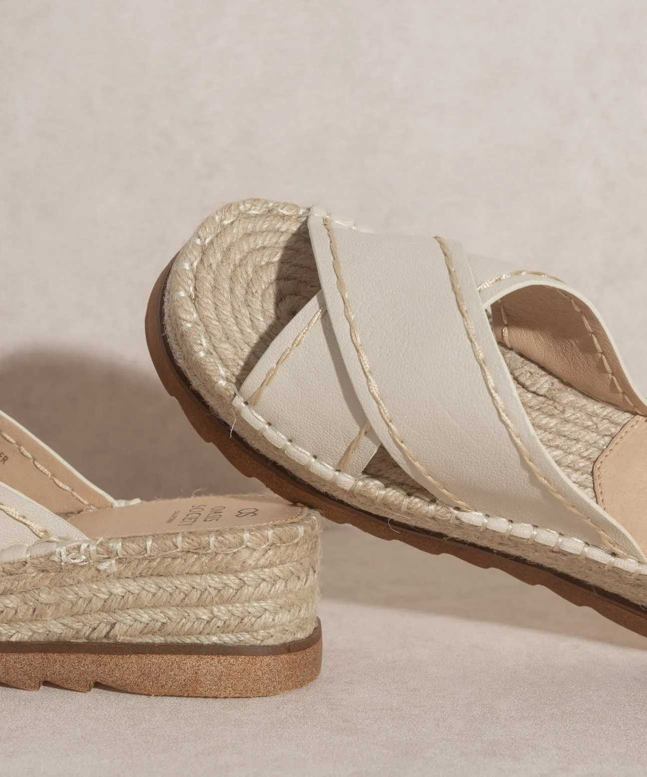 The Lucia Beige Slip On Espadrille Platform - FINAL SALE