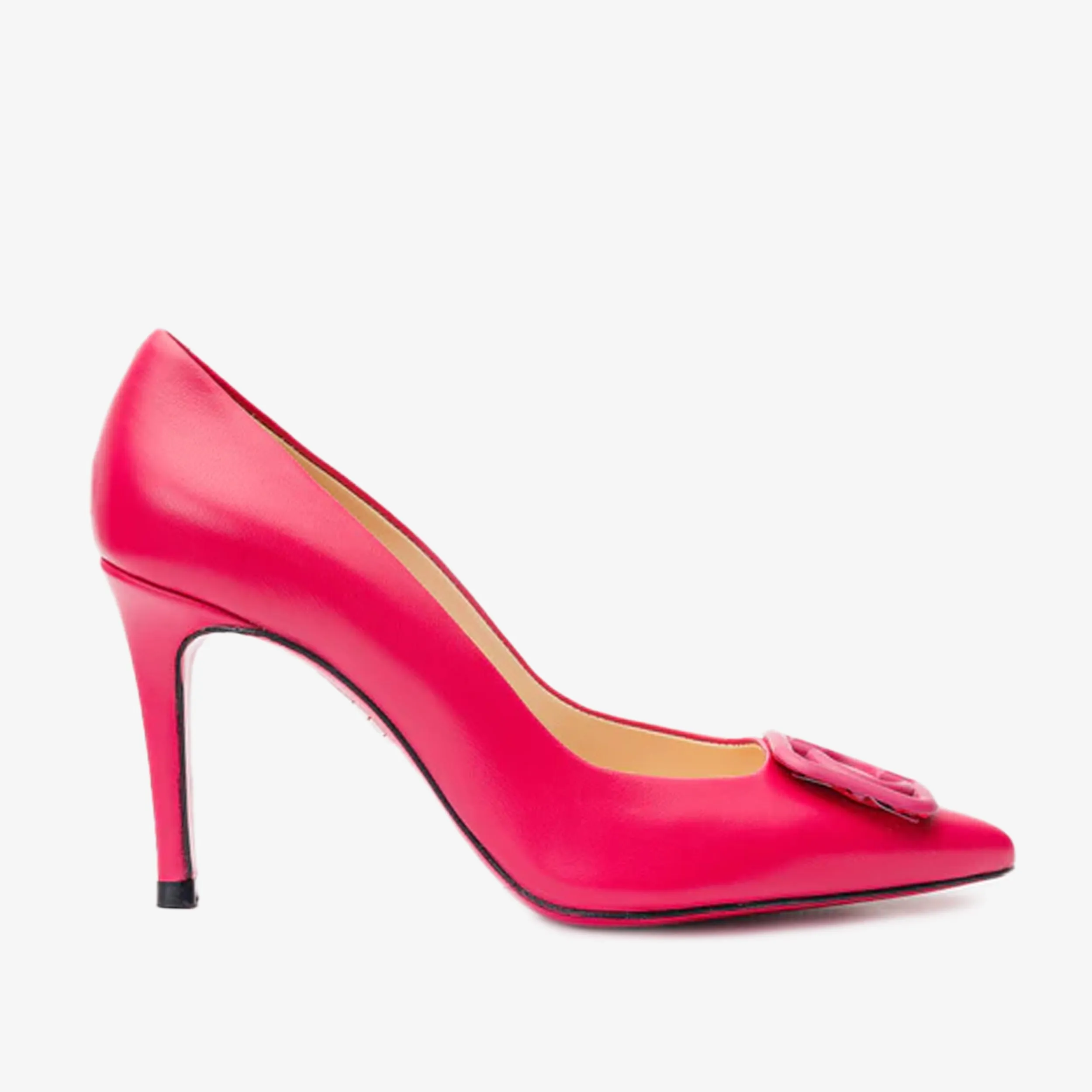 The Maneadero Pink Leather Pump Fuchsia Sole Women Shoe