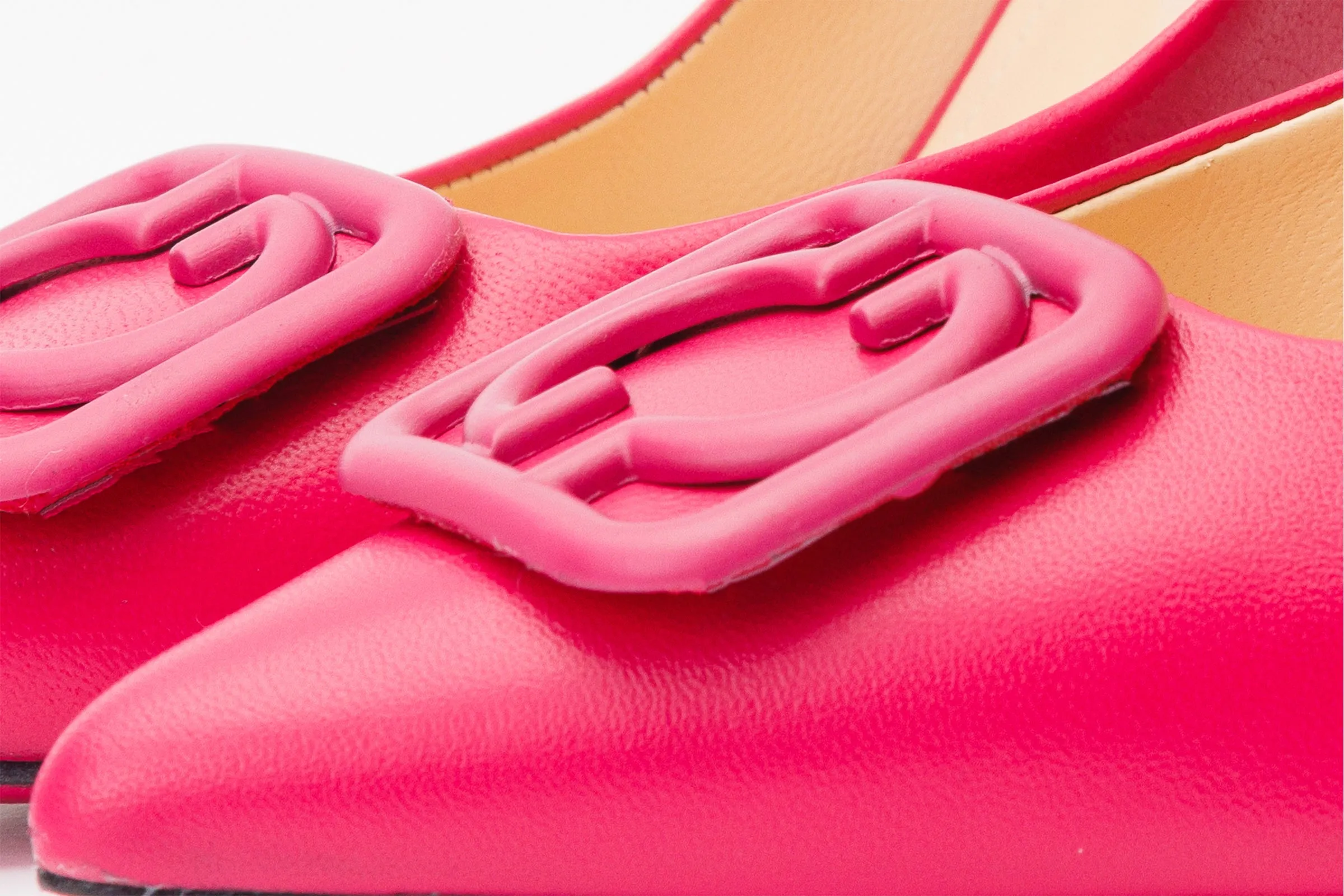 The Maneadero Pink Leather Pump Fuchsia Sole Women Shoe