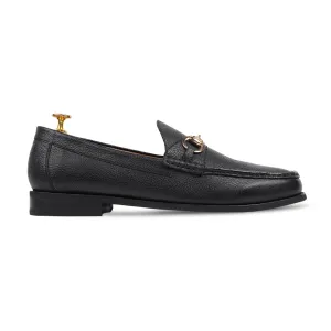 Tom - Men's Black Pebble Grain Leather Loafer