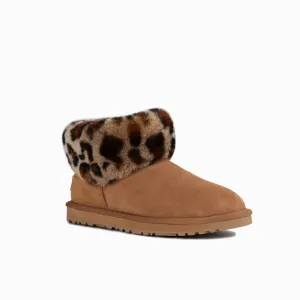 Ugg Classic Fluff Mini Boots (Leopard Print)(Water Resistant)