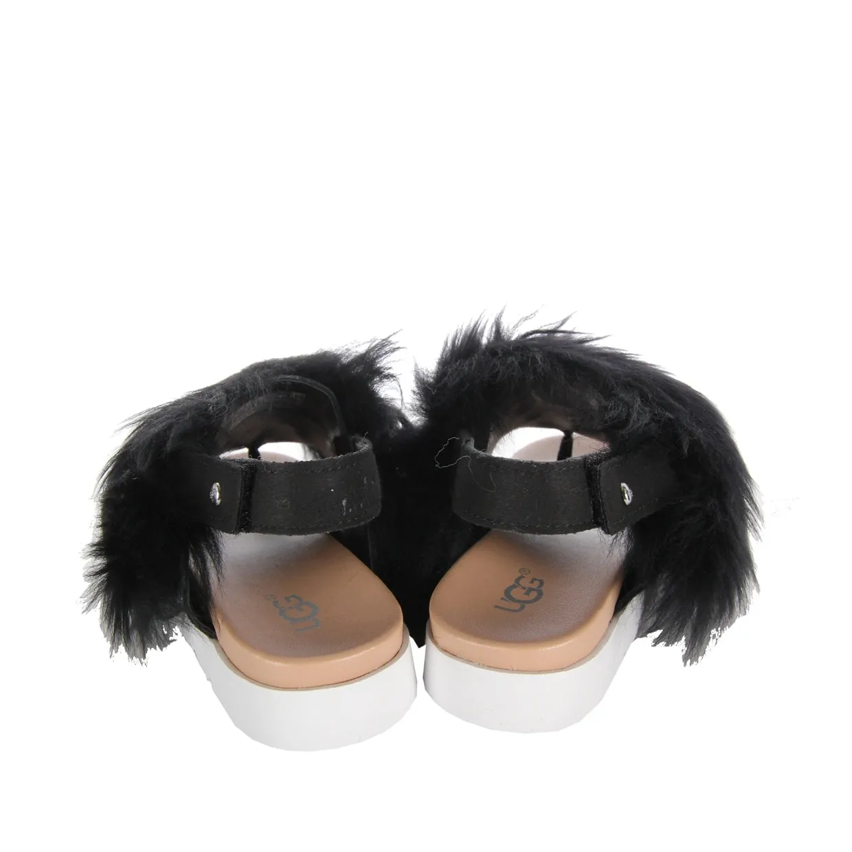 UGG Kids Black Fluffy Holly Sandal