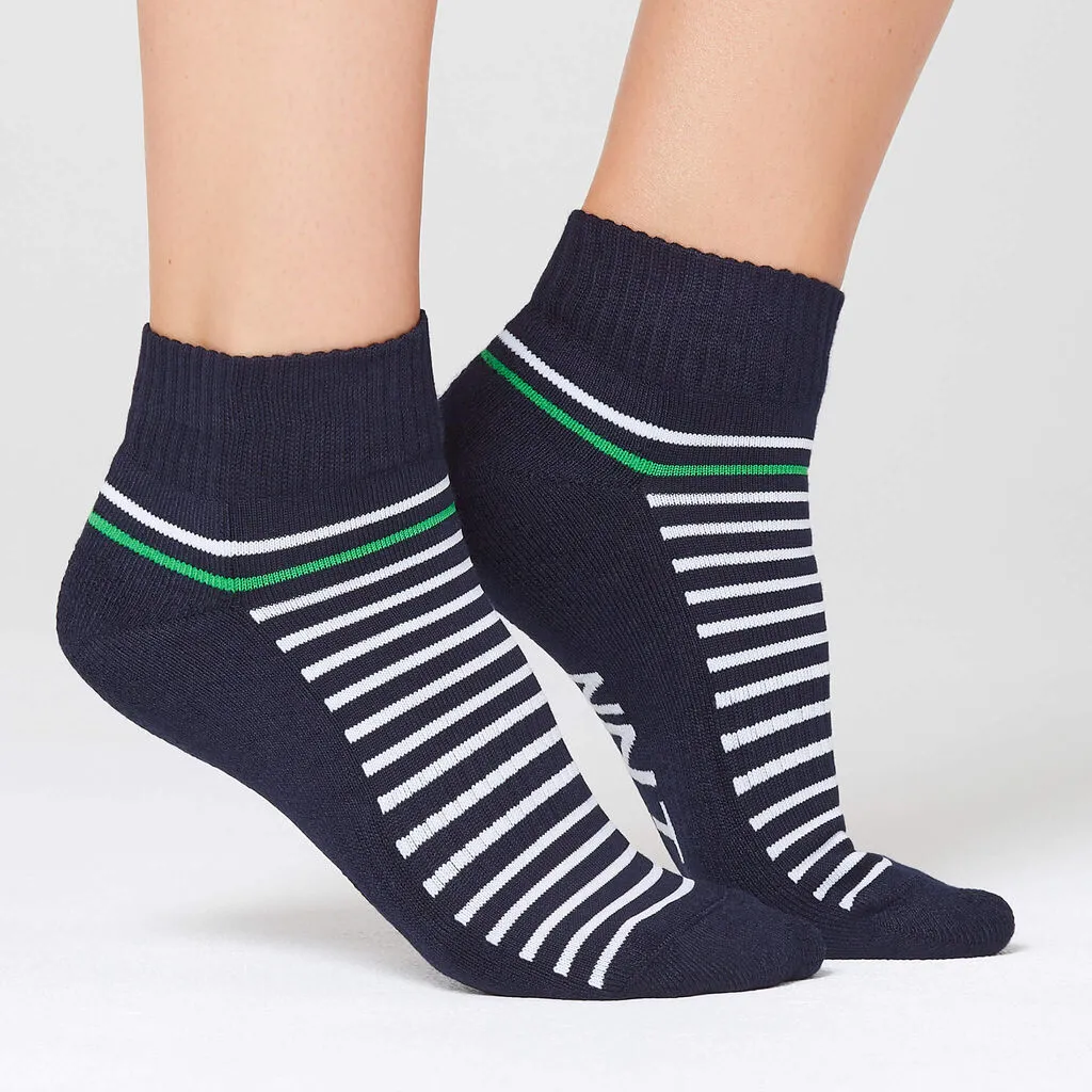 Unisex Bamboo Stripe Sports Ankle Socks - CATKDP