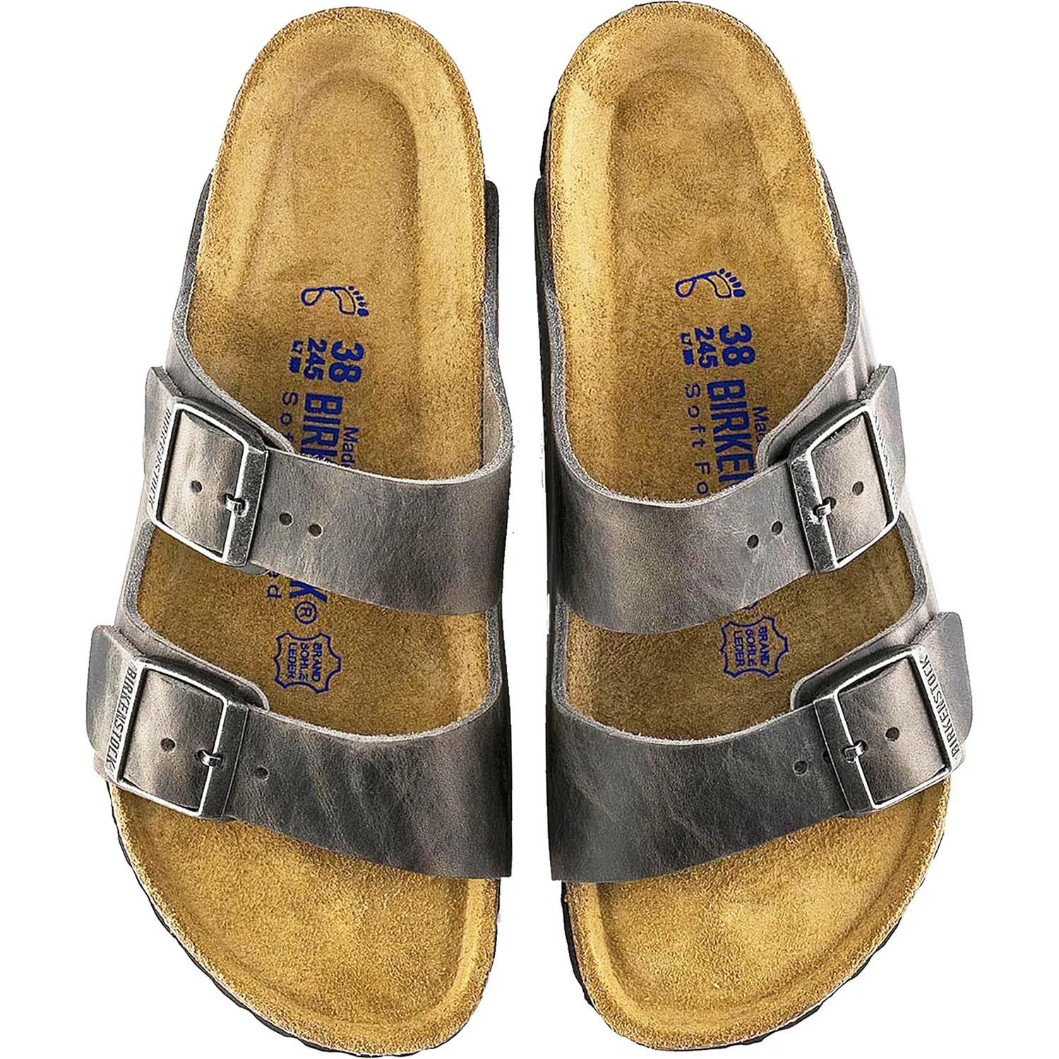 Unisex Birkenstock Arizona Soft Footbed Iron Oiled Leather