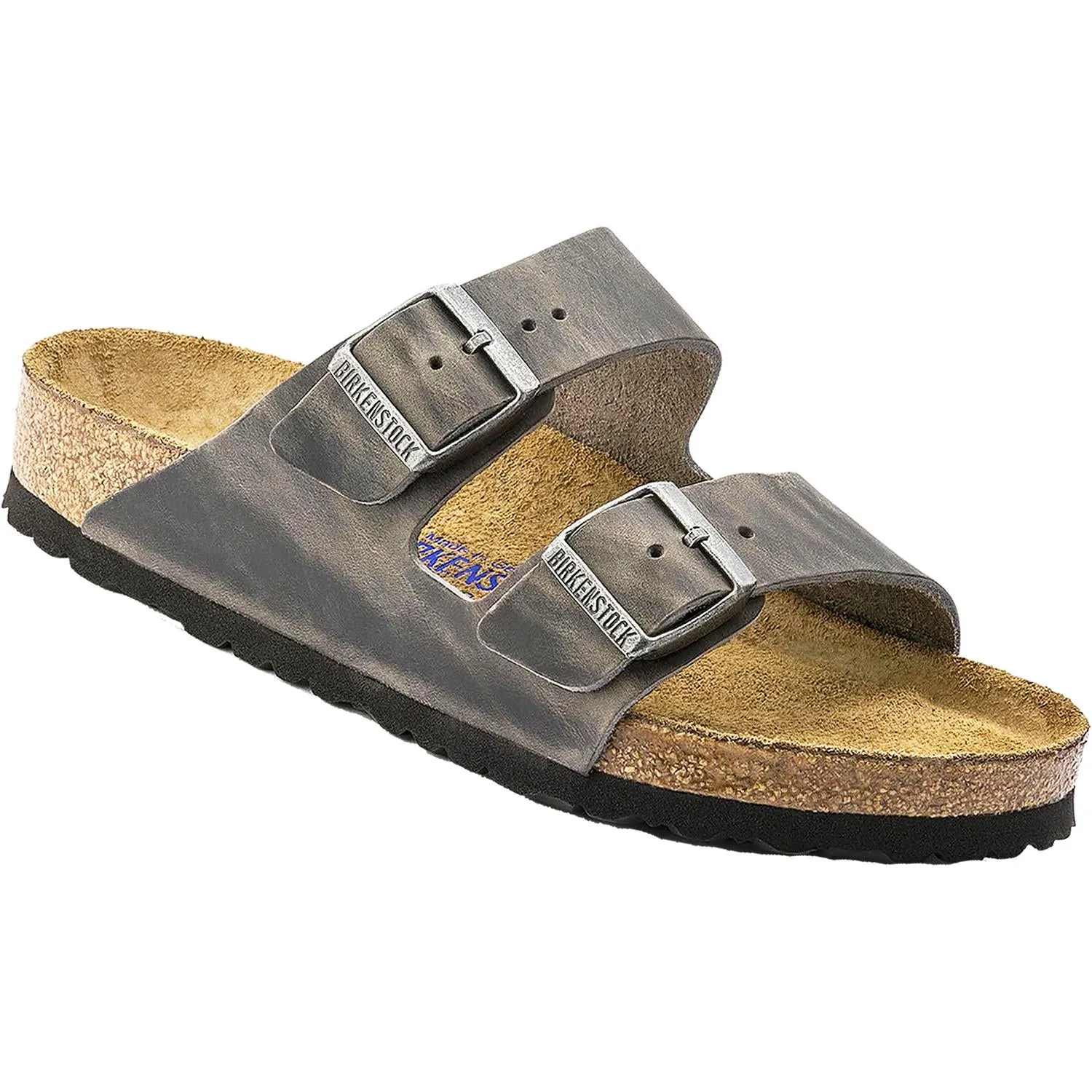 Unisex Birkenstock Arizona Soft Footbed Iron Oiled Leather