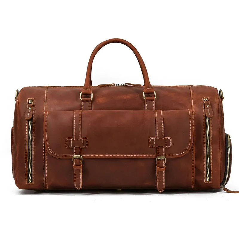 Vintage Expedition Leather Weekender Bag