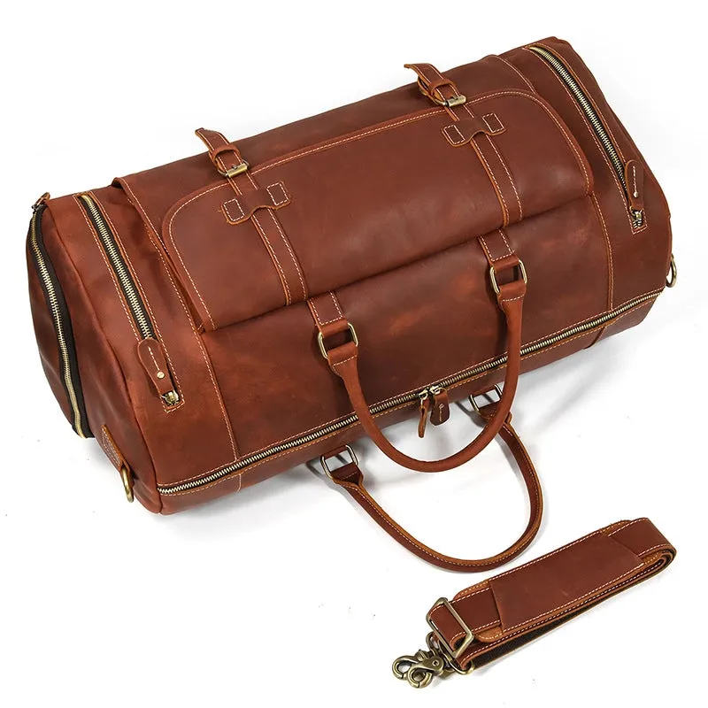 Vintage Expedition Leather Weekender Bag