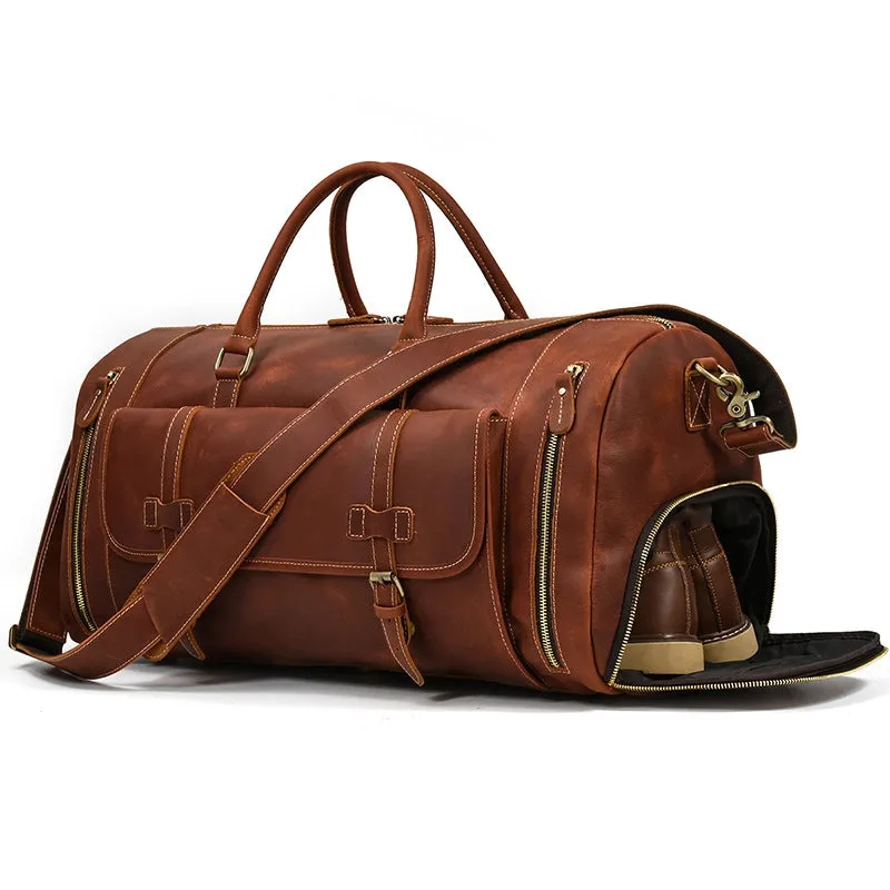 Vintage Expedition Leather Weekender Bag