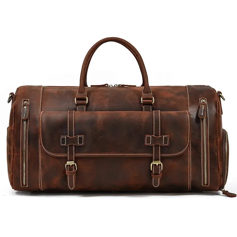 Vintage Expedition Leather Weekender Bag