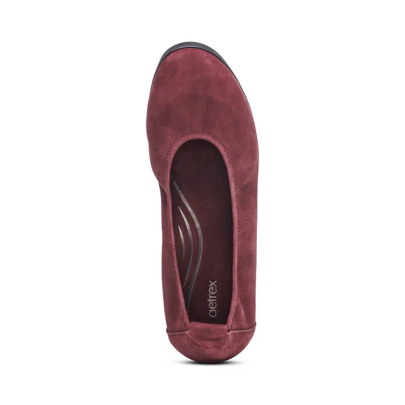 Women's Aetrex Brianna Ballet Flat Color: Burgundy