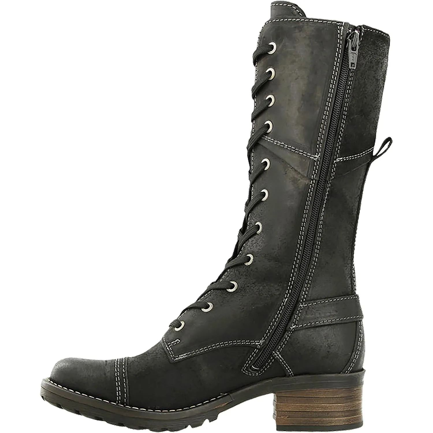 Women's Taos Tall Crave Black Rugged Leather